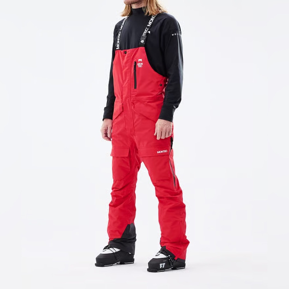 MONTEC Fawk 2021 Men’s Ski Pants Snowpants Bibs | Medium | Red